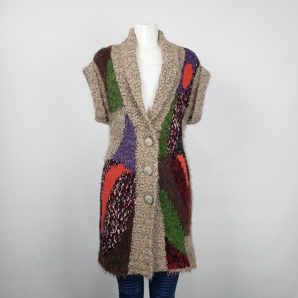 Brown Soft Knit Short Sleeve Cardigan Size S - Picture 1 of 10